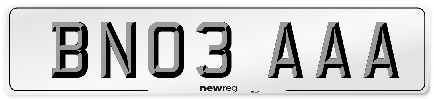 BN03 AAA Number Plate from New Reg